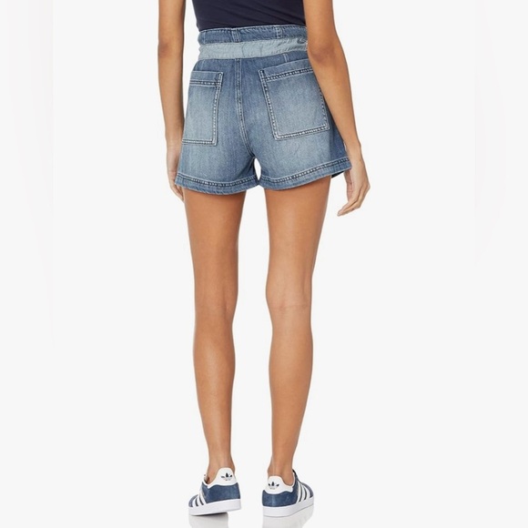 Hudson Belted Cinched Waist Jean Shorts - Picture 4 of 8